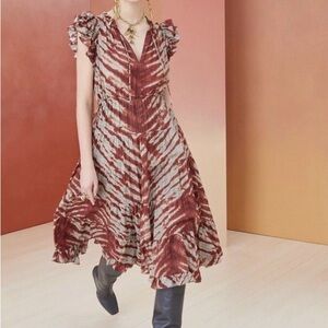 Ulla Johnson Pilar Ruffle Trim Dress Size 6